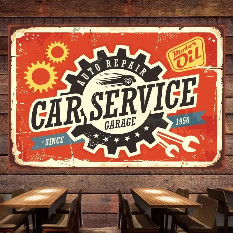 CAR SERVICE Vintage Poster Wal - Auto Repair Shop Banners avaliação e preço