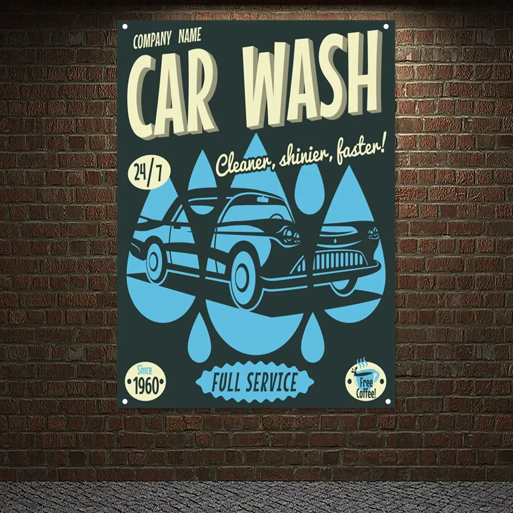 Vintage CAR WASH FULL SERVICE  - Auto Repair Shop Banners avaliação e preço