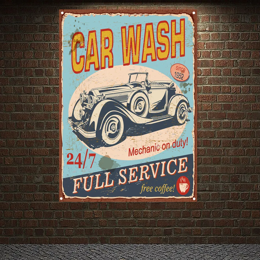 Vintage CAR Wash Full Service  - Auto Repair Shop Banners avaliação e preço